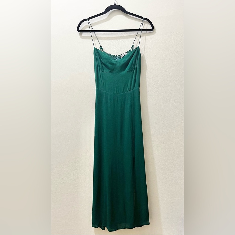 Reformation Juliette Dress in Emerald, Size 6